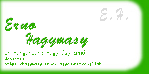 erno hagymasy business card